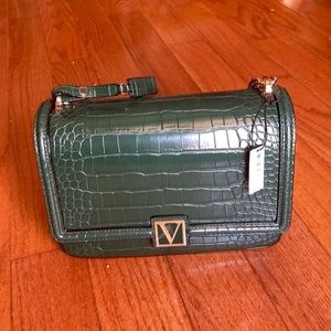 Victoria’s Secret goldchain crossbody croc emerald green